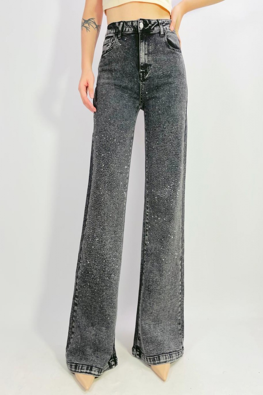 Jeans Women Grey LUSA H056 #c Efashion Paris