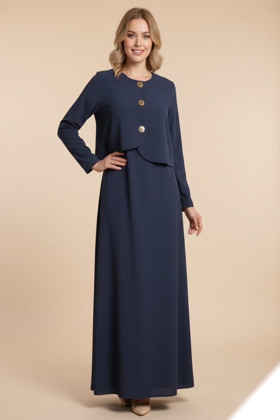 Robes longues Femme Bleu LUSA HM07 #c Efashion Paris