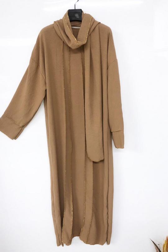 Abaya Femme Marron imod IM326 Efashion Paris