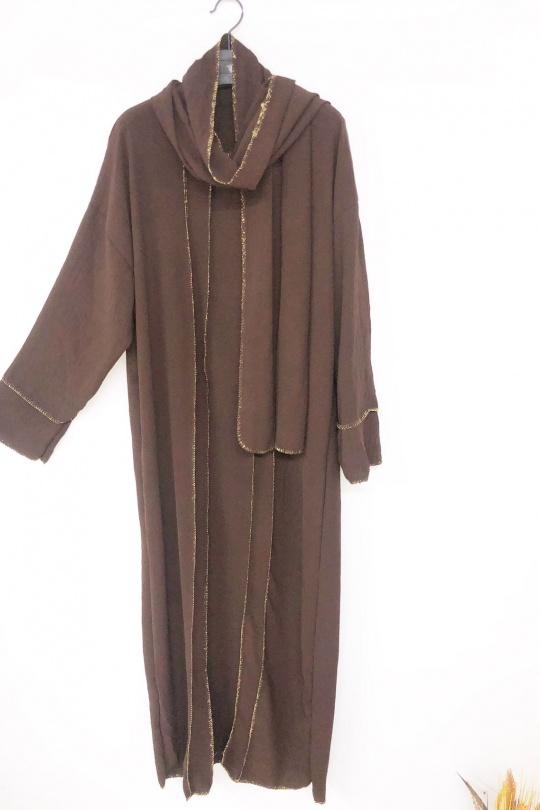 Abaya Femme Marron imod IM326 Efashion Paris