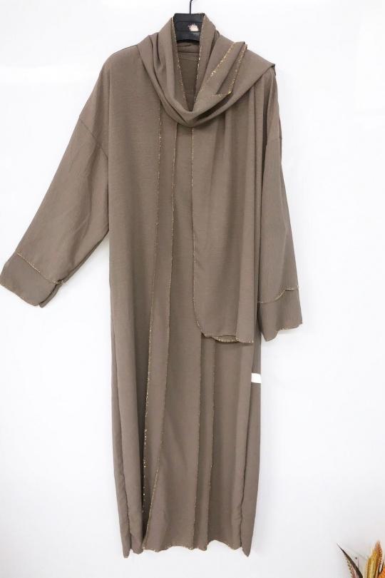 Abaya Femme Marron imod IM326 Efashion Paris