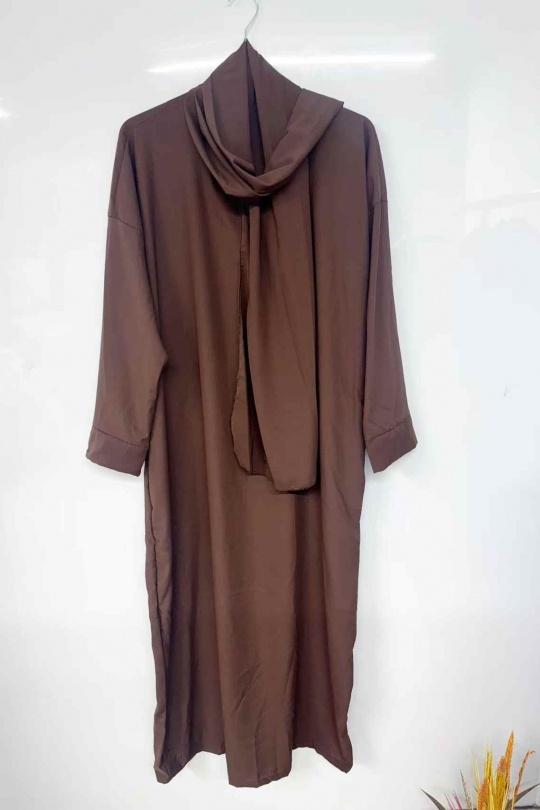 Abaya Femme Marron imod IM937 Efashion Paris