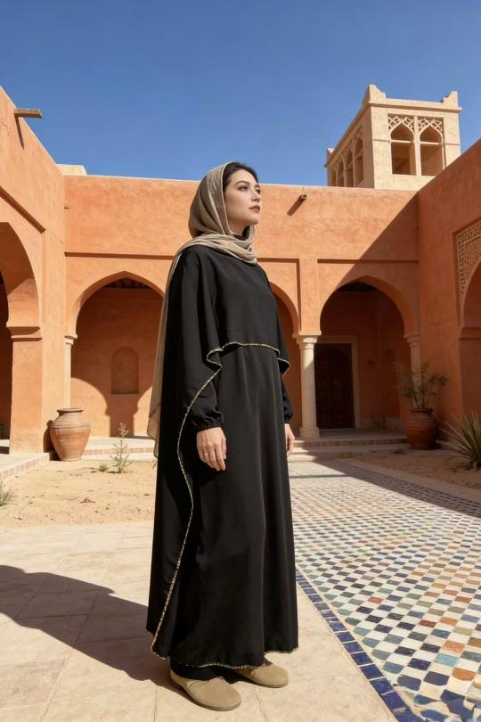 Abaya Femme Noir imod IM959 Efashion Paris