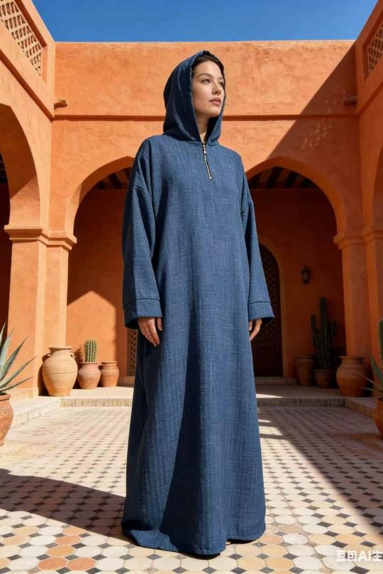 Abaya Femme Bleu jean imod IM968 Efashion Paris