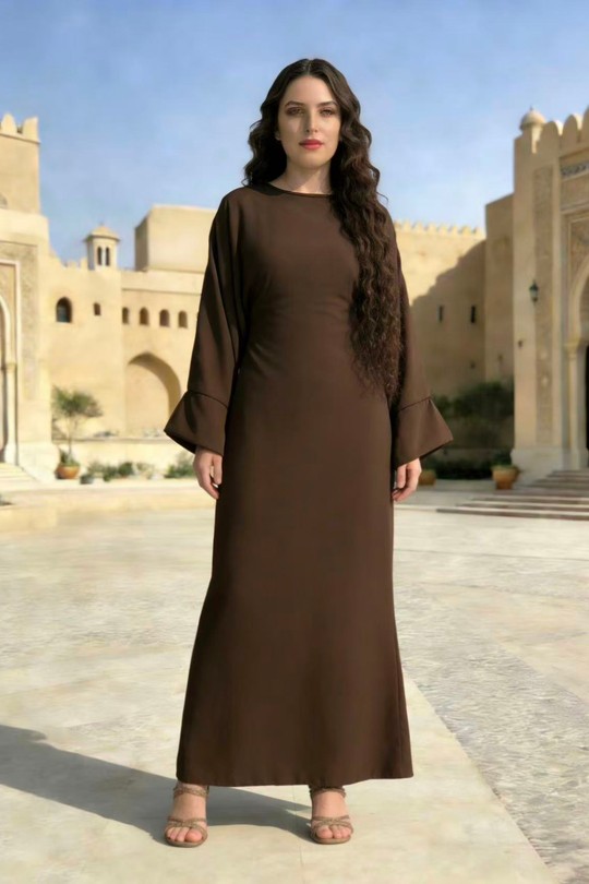Abaya Femme Marron imod IM983 Efashion Paris
