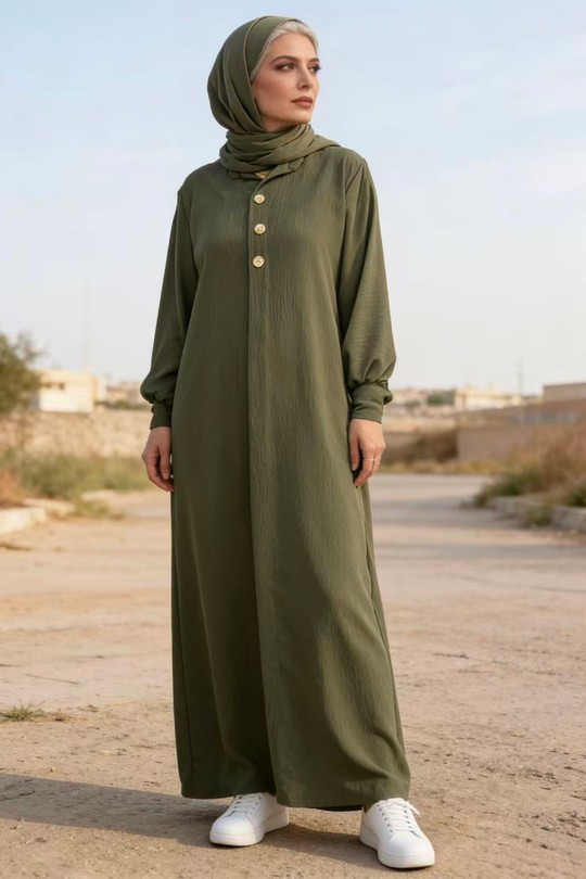 Abaya Femme Kaki imod IM985 Efashion Paris