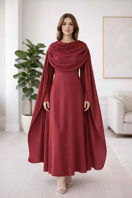 Abaya Femme Bordeaux imod IM999 Efashion Paris
