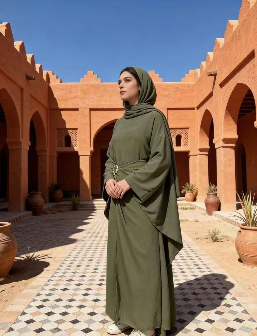 Abaya Femme Kaki imod IM958 #c Efashion Paris