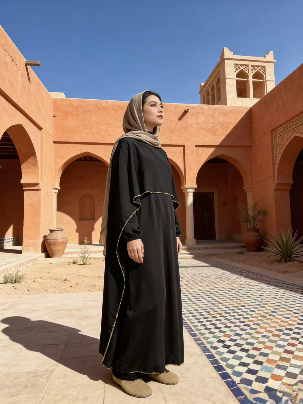 Abaya Femme Noir imod IM959 #c Efashion Paris