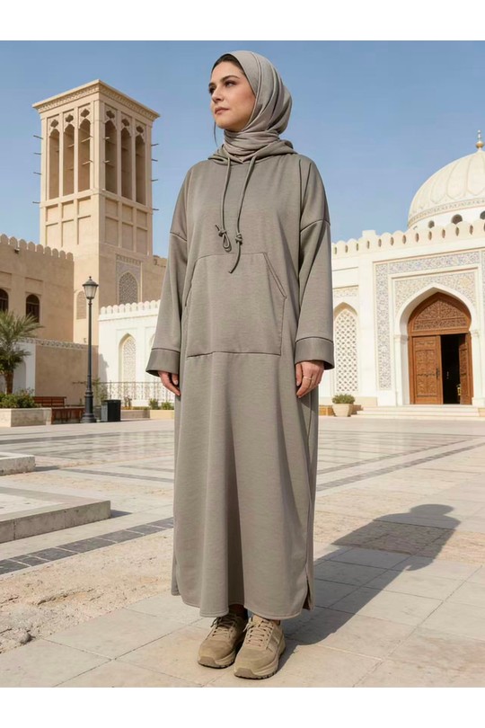 Abaya Femme Taupe imod IM980 #c Efashion Paris