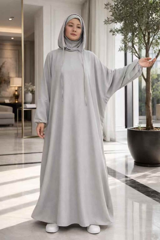 Abaya Femme Gris clair imod IM993 #c Efashion Paris