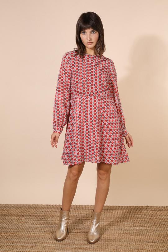 Robes courtes Femme Rouge Cherry Paris ME6011 Efashion Paris