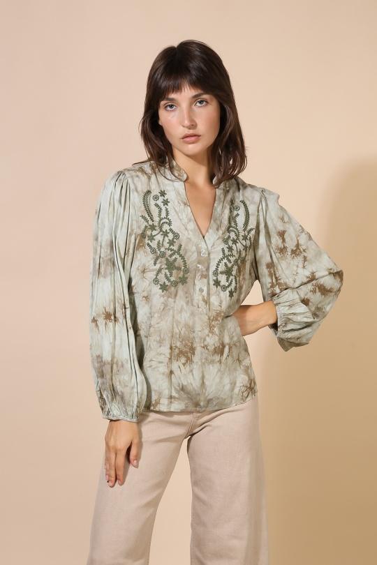 Blouses Femme Kaki Cherry Paris ME6018 Efashion Paris