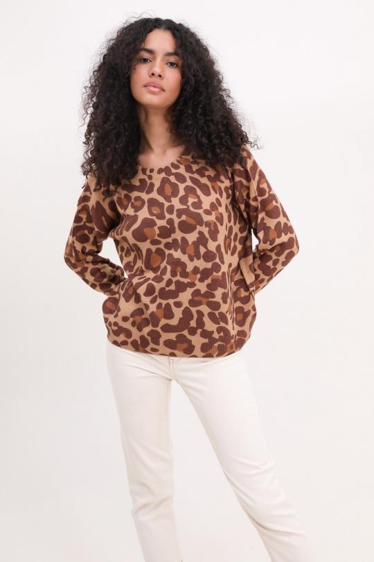 Maglioni Donna Brown leopard Cherry Paris IY23639 Efashion Paris