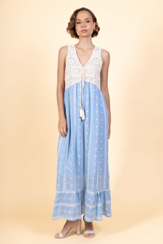 Maxi dresses Women Blue Cherry Paris IXJ25173 Efashion Paris
