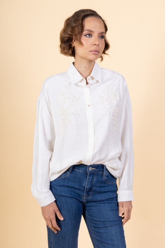 Shirts Women Cream Cherry Paris IXJ25191 Efashion Paris
