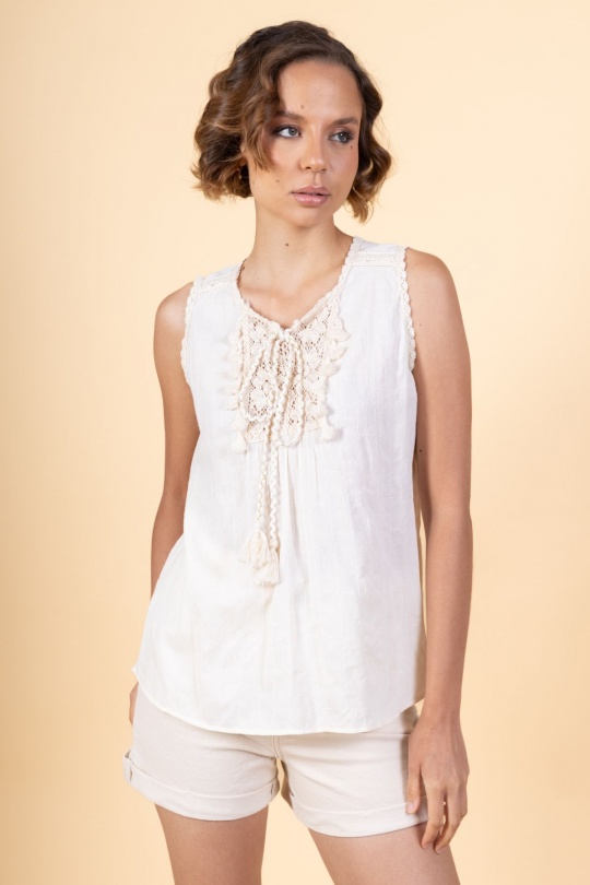 Blouses Women Cream Cherry Paris IXJ25195 Efashion Paris