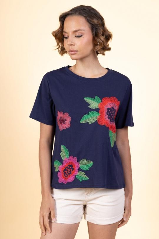 T-shirts Women Navy blue Cherry Paris IXJ25204 Efashion Paris