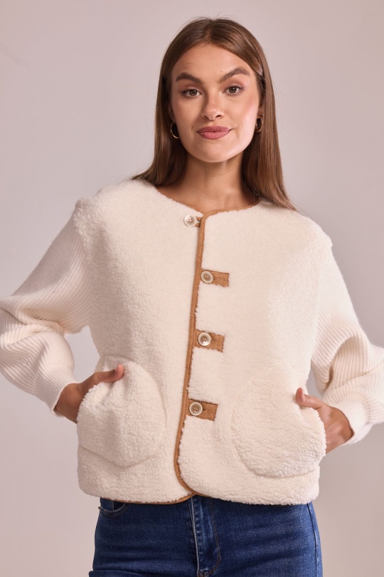Cardigans Women Cream Cherry Paris IS25685 Efashion Paris