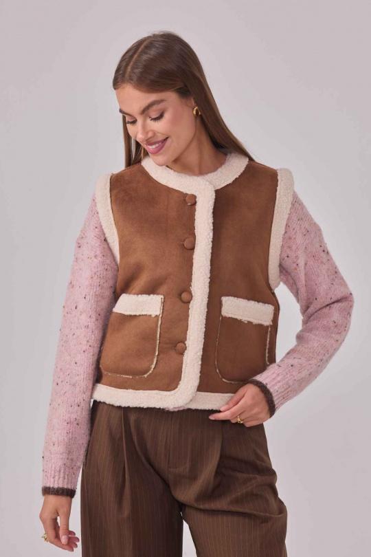 Cardigans Women Camel Cherry Paris IS25769 Efashion Paris