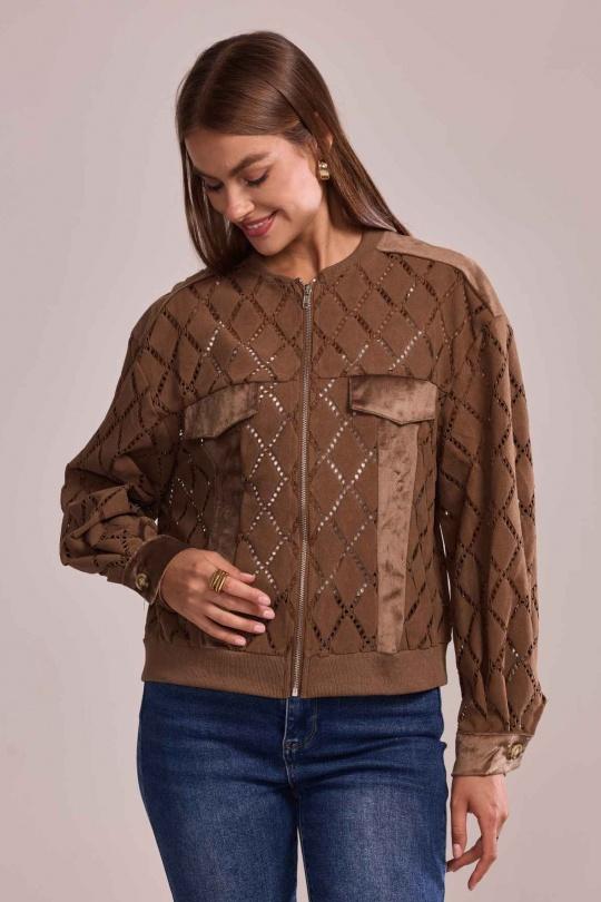 Jackets Women Taupe Cherry Paris IXJ25670 Efashion Paris