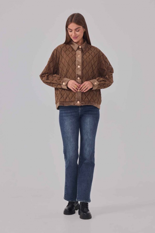 Camisas Mujer Taupe Cherry Paris IXJ25674 Efashion Paris