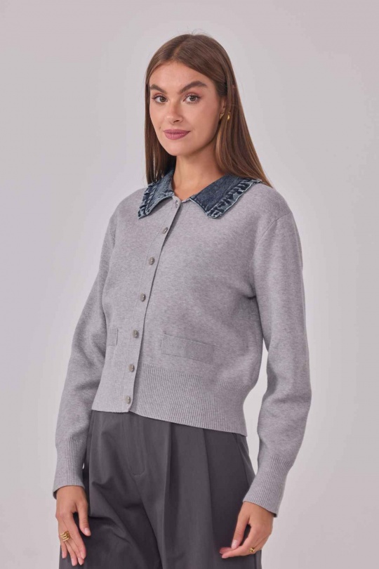 Cárdigans Mujer Grey Cherry Paris IY25718 Efashion Paris