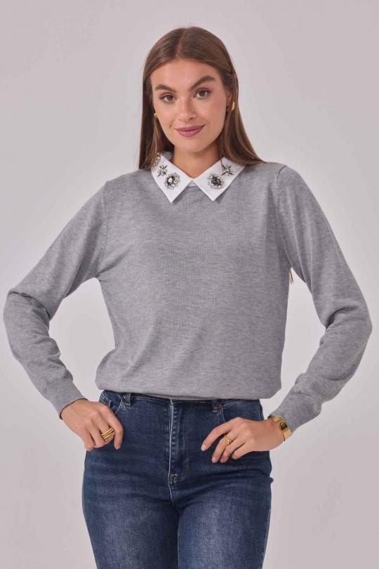Maglioni Donna Grey Cherry Paris IA25707 Efashion Paris