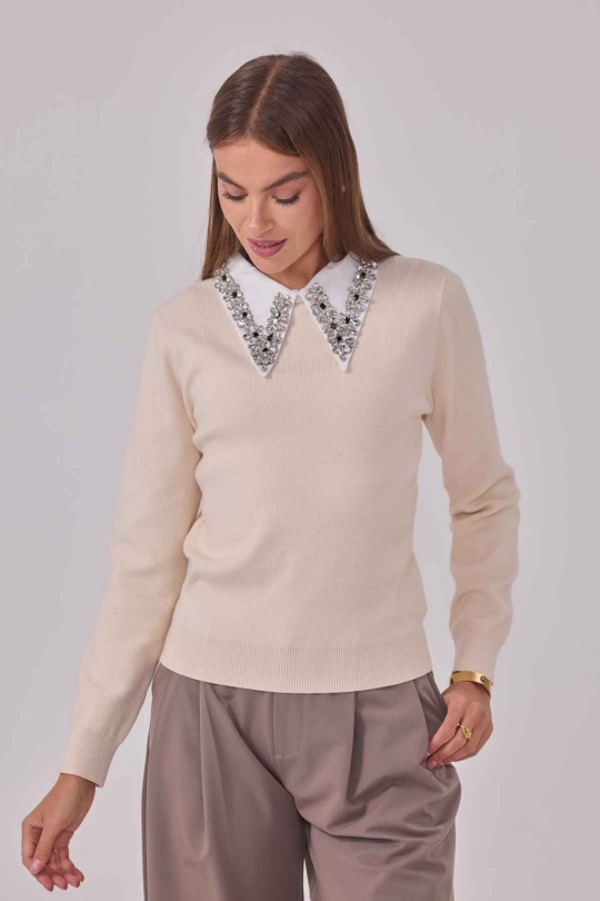 Jumpers Women Beige Cherry Paris IA25708 Efashion Paris