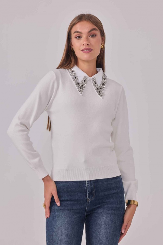 Jumpers Women Cream Cherry Paris IA25708 Efashion Paris