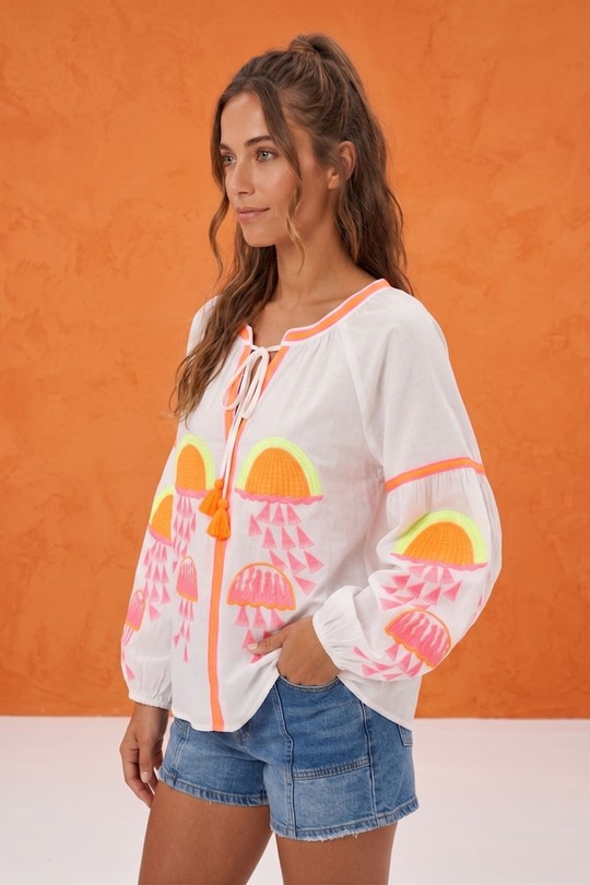 Blouses Femme Blanc Cherry Paris IXJ26113 Efashion Paris