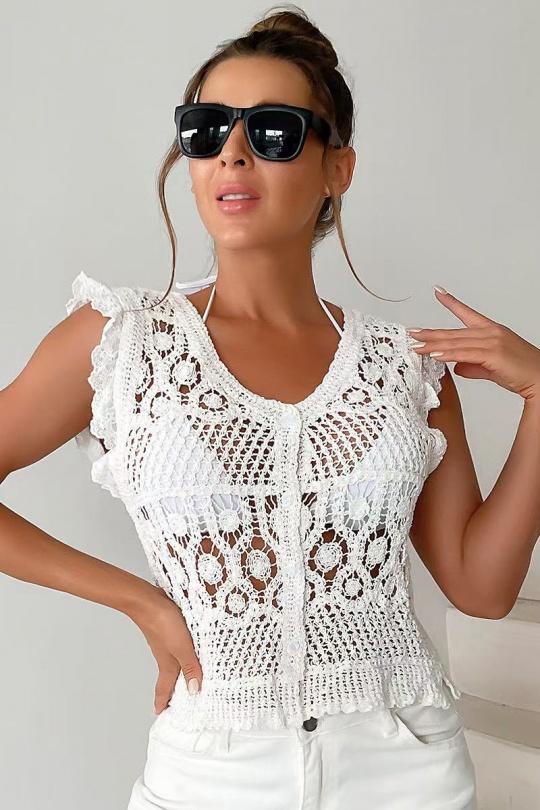 Gilets Femme Blanc New sensation  G22025 Efashion Paris