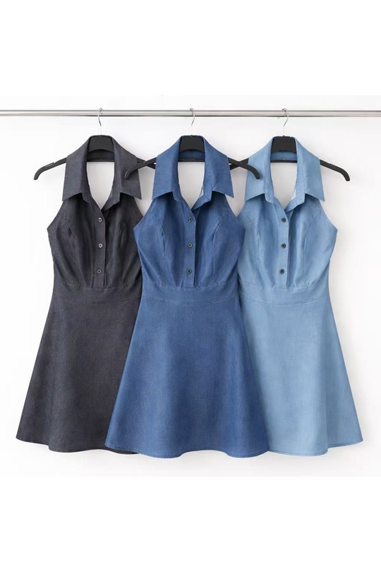 Robes courtes Femme Bleu clair New sensation  C6640 Efashion Paris