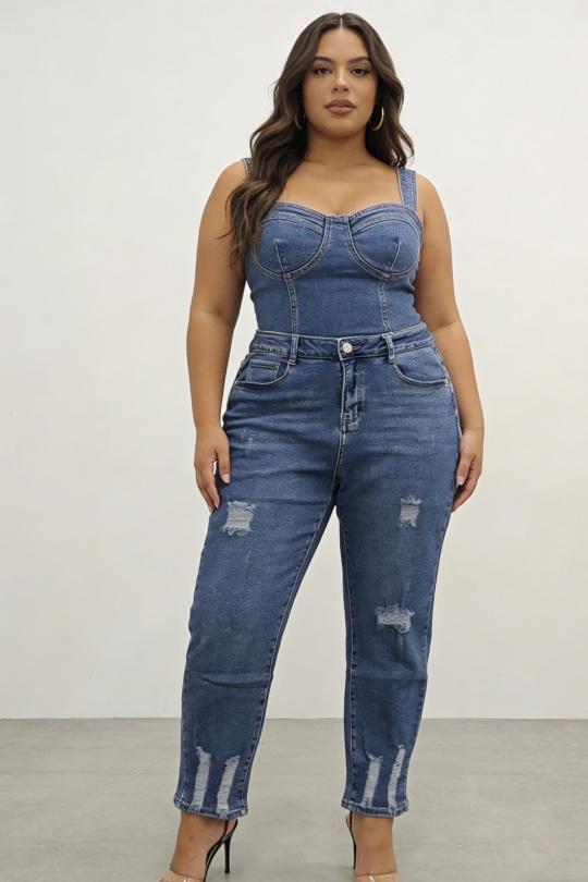 Jeans Femme Bleu clair La Belle H2353 Efashion Paris