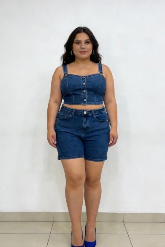 Shorts Femme Bleu jean La Belle HS2338-1 Efashion Paris