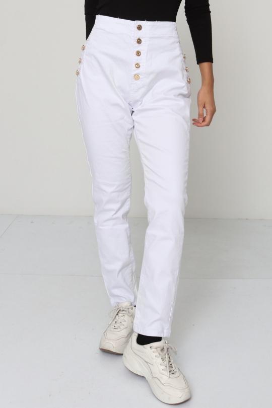 Jeans Femme Blanc La Belle H837-1 Efashion Paris