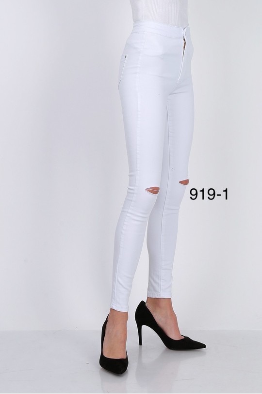 Jeans Women White La Belle 919-11 #c Efashion Paris