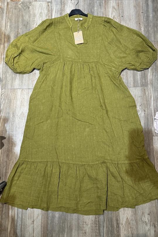 Robes longues Femme Vert Avocat Lea & Luc 1109 Efashion Paris