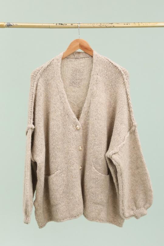 Cárdigans Mujer Taupe Lea & Luc 21517 Efashion Paris