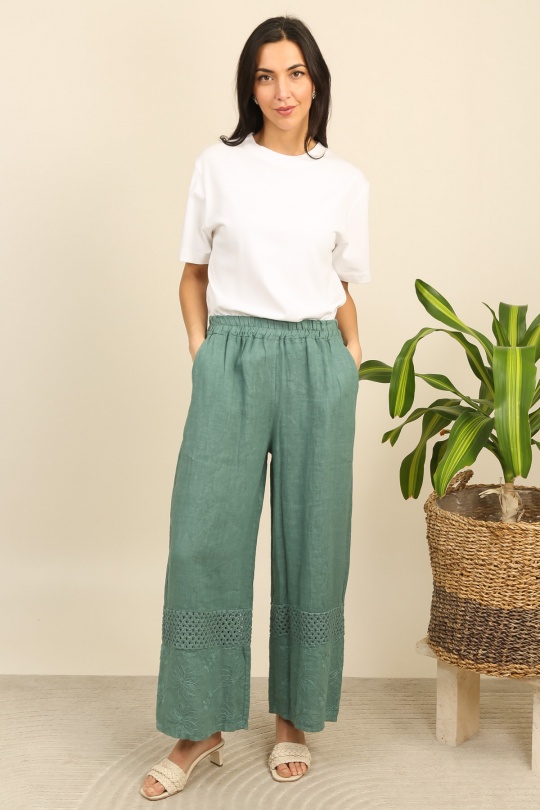 Pantaloni Donna Canard green Lea & Luc 5464 Efashion Paris
