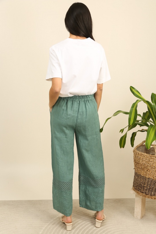 Pantaloni Donna Canard green Lea & Luc 5464 Efashion Paris