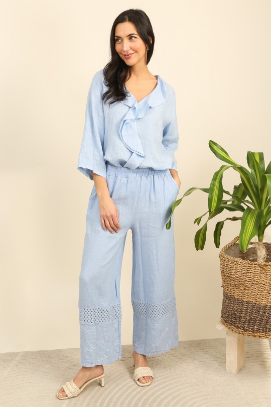 Pantaloni Donna Canard green Lea & Luc 5464 Efashion Paris