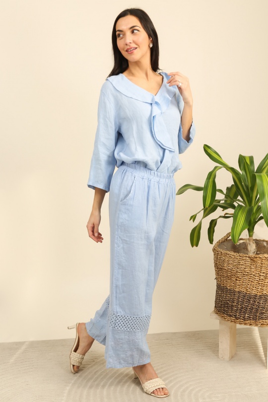 Pantaloni Donna Canard green Lea & Luc 5464 Efashion Paris