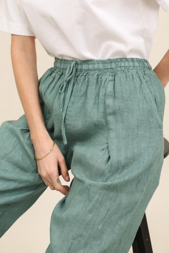 Pantaloni Donna Canard green Lea & Luc 86720 Efashion Paris