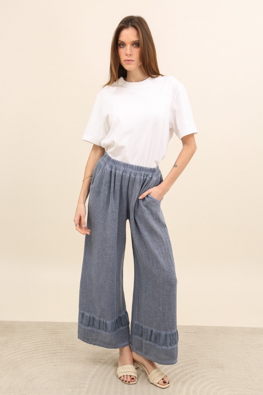 Pantaloni Donna Navy blue Lea & Luc 10720 Efashion Paris