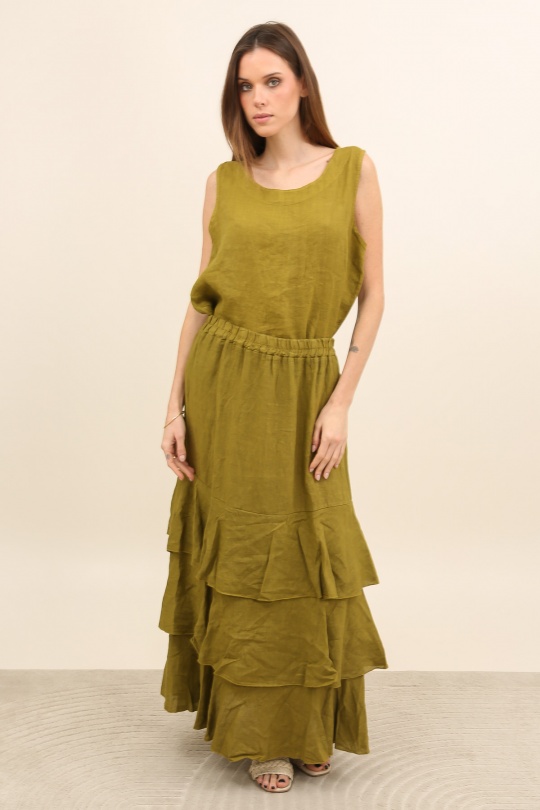 Jupes Femme Vert Avocat Lea & Luc 80420 Efashion Paris