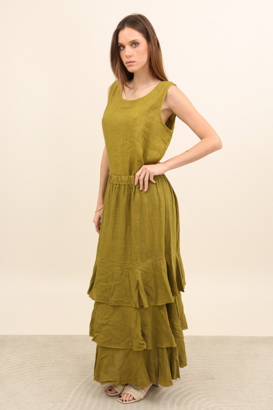 Jupes Femme Vert Avocat Lea & Luc 80420 Efashion Paris