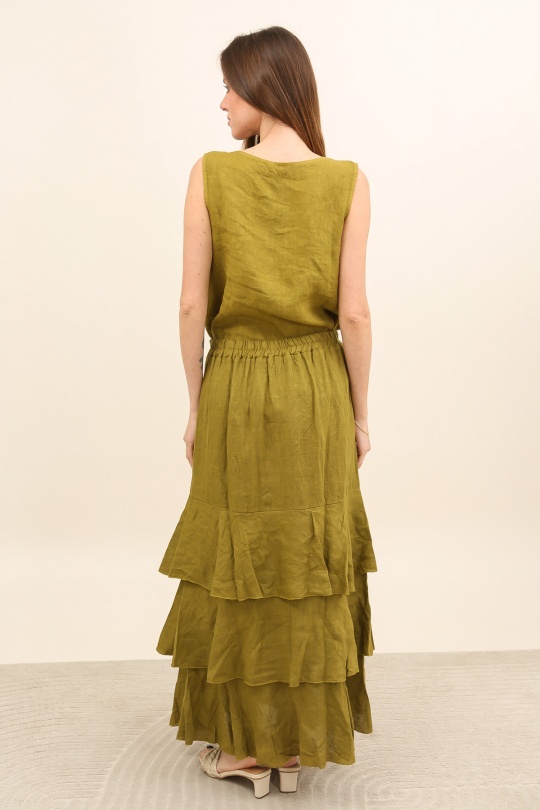 Jupes Femme Vert Avocat Lea & Luc 80420 Efashion Paris