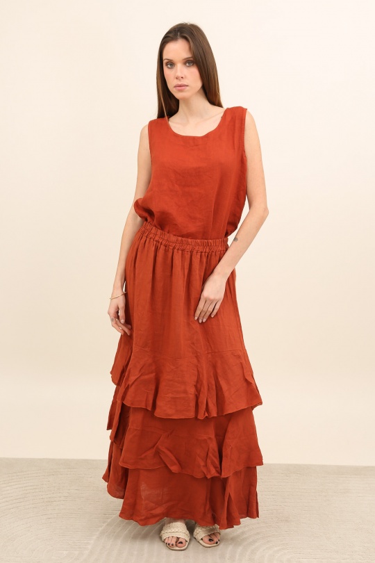 Jupes Femme Vert Avocat Lea & Luc 80420 Efashion Paris