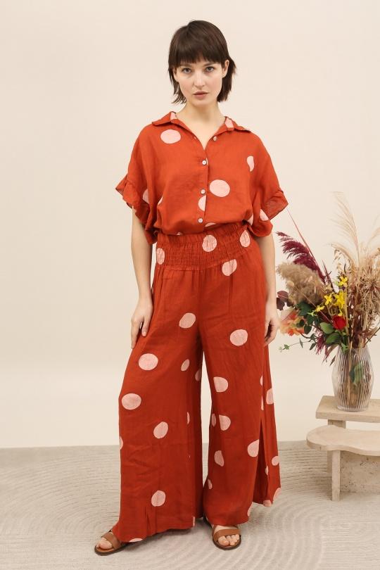 Pantaloni Donna Terra-cota Lea & Luc 86712 Efashion Paris